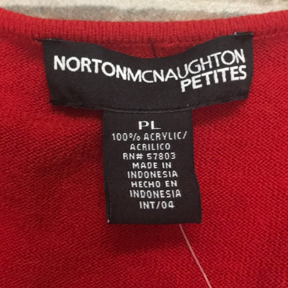 Norton McNaughton Petites Red Holiday Sweater - Picture 4 of 8
